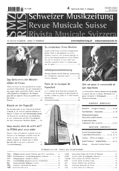 Schweiz- Schweizer Musikzeitung, April 2002